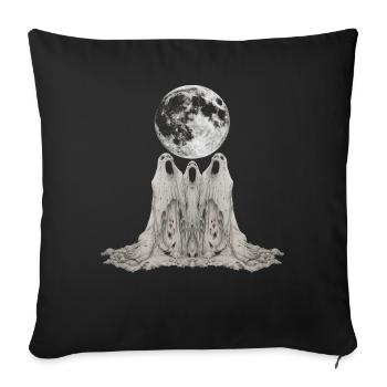 Ghost Halloween Spooky Howling Moon - Sofa pillowcase 17,3'' x 17,3'' (45 x 45 cm) - black - Front
