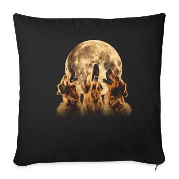 Golden Retriever Dog Howling Moon - Sofa pillowcase 17,3'' x 17,3'' (45 x 45 cm) - black - Front