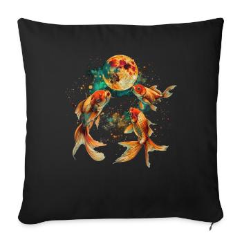 Poisson rouge Poisson Lune hurlante - Housse de coussin décorative 45 x 45 cm - noir - Devant