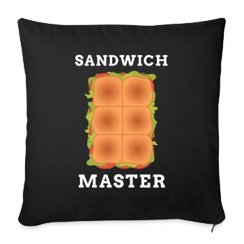 Sandwich Master Toast Toastbrot - Sofa pillowcase 17,3'' x 17,3'' (45 x 45 cm) - black - Front
