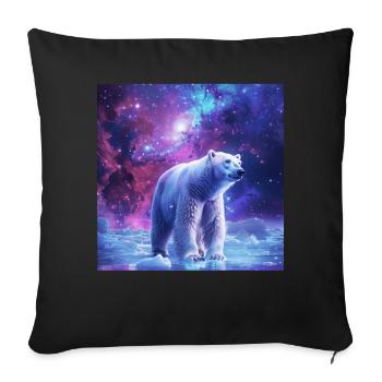 Polar bear - Sofa pillowcase 17,3'' x 17,3'' (45 x 45 cm) - black - Front