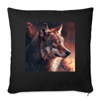 Wolf - Sofakissenbezug 45 x 45 cm - Schwarz - Vorne