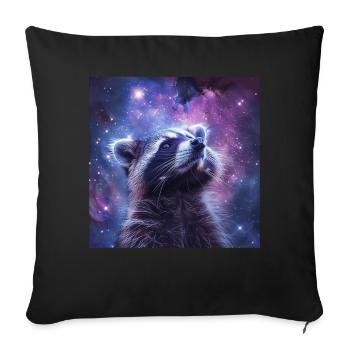 Raton laveur - Housse de coussin décorative 45 x 45 cm - noir - Devant