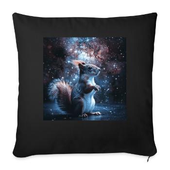 Squirrel - Sofa pillowcase 17,3'' x 17,3'' (45 x 45 cm) - black - Front
