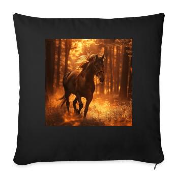 Pferd - Sofakissenbezug 45 x 45 cm - Schwarz - Vorne