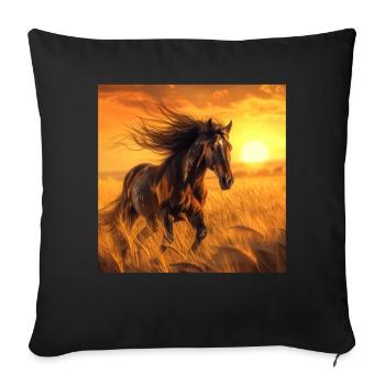 Cheval - Housse de coussin décorative 45 x 45 cm - noir - Devant