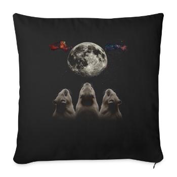 Cochon d’Inde Animal de compagnie Lune Hurlante - Housse de coussin décorative 45 x 45 cm - noir - Devant