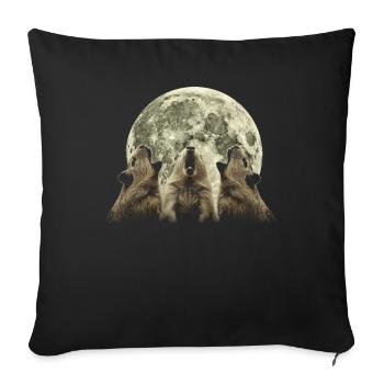 Cochon d’Inde Animal de compagnie Lune Hurlante - Housse de coussin décorative 45 x 45 cm - noir - Devant