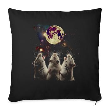 Hamster Hammy Animal de compagnie Lune Hurlante - Housse de coussin décorative 45 x 45 cm - noir - Devant