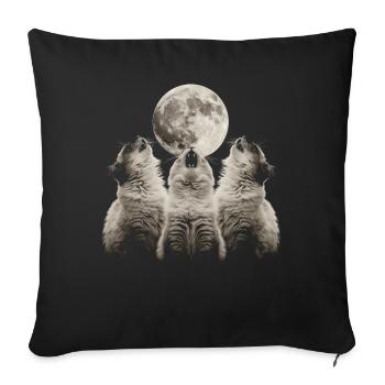 Himalayakatze Heulender Mond - Sofakissenbezug 45 x 45 cm - Schwarz - Vorne