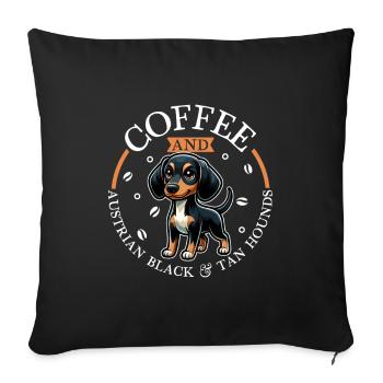Coffee and Austrian Black and Tan Hound - Sofa pillowcase 17,3'' x 17,3'' (45 x 45 cm) - black - Front
