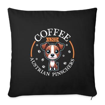 Coffee and Austrian Pinscher - Sofa pillowcase 17,3'' x 17,3'' (45 x 45 cm) - black - Front