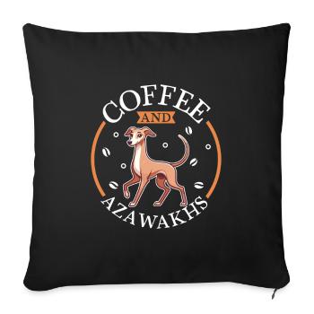 Café et Azawakh - Housse de coussin décorative 45 x 45 cm - noir - Devant