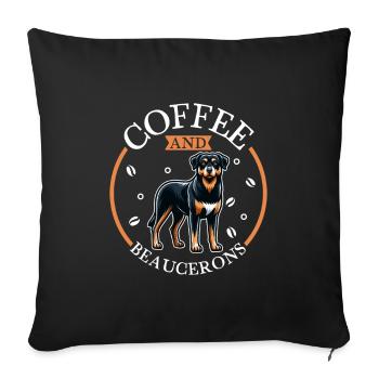 Café et Beauceron - Housse de coussin décorative 45 x 45 cm - noir - Devant