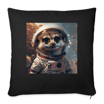 Meerkat - Sofa pillowcase 17,3'' x 17,3'' (45 x 45 cm) - black - Front