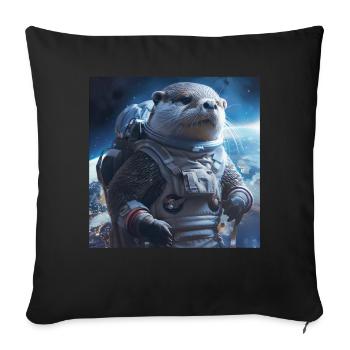 Otter - Sofa pillowcase 17,3'' x 17,3'' (45 x 45 cm) - black - Front