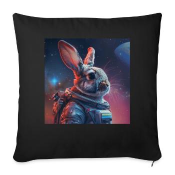 Rabbit - Sofa pillowcase 17,3'' x 17,3'' (45 x 45 cm) - black - Front