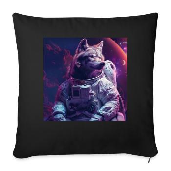 Wolf - Sofakissenbezug 45 x 45 cm - Schwarz - Vorne