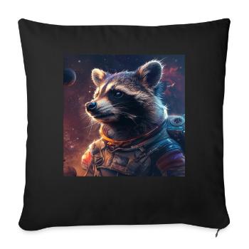 Raton laveur - Housse de coussin décorative 45 x 45 cm - noir - Devant
