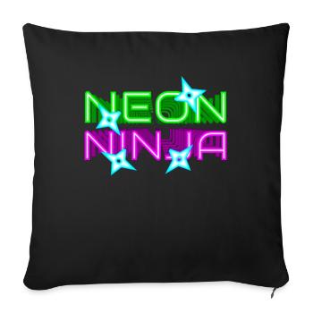 Neon Ninja Festival EDM Music Rave - Sofa pillowcase 17,3'' x 17,3'' (45 x 45 cm) - black - Front