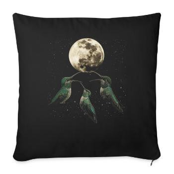 Kolibri Vogel Heulender Mond - Sofakissenbezug 45 x 45 cm - Schwarz - Vorne