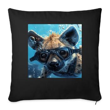 Hyène - Housse de coussin décorative 45 x 45 cm - noir - Devant