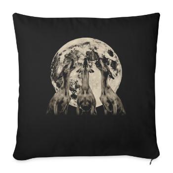 Italian Greyhound Dog Howling Moon - Sofa pillowcase 17,3'' x 17,3'' (45 x 45 cm) - black - Front