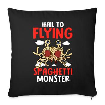 Fliegendes Spaghettimonster FSM - Sofakissenbezug 45 x 45 cm - Schwarz - Vorne
