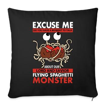 Monstre spaghetti volant FSM - Housse de coussin décorative 45 x 45 cm - noir - Devant