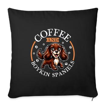 Café et épagneul Boykin - Housse de coussin décorative 45 x 45 cm - noir - Devant