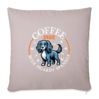 Coffee and Epagneul Bleu de Picardy - Sofa pillowcase 17,3'' x 17,3'' (45 x 45 cm) - light taupe - Front