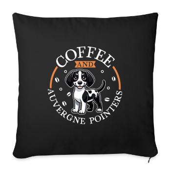 Kaffee und Braque d'Auvergne - Sofakissenbezug 45 x 45 cm - Schwarz - Vorne
