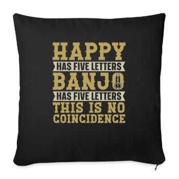 Banjo - Sofa pillowcase 17,3'' x 17,3'' (45 x 45 cm) - black - Front