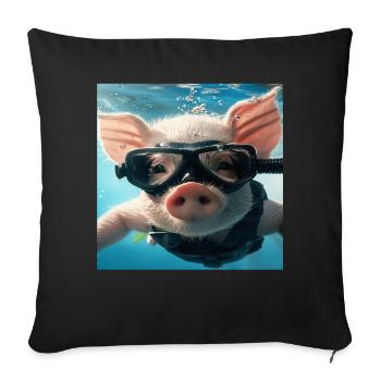Pig - Sofa pillowcase 17,3'' x 17,3'' (45 x 45 cm) - black - Front