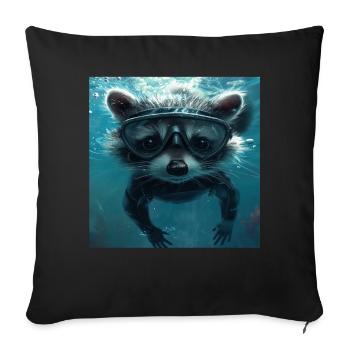 Raton laveur - Housse de coussin décorative 45 x 45 cm - noir - Devant