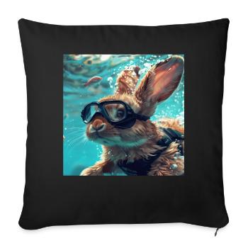 Rabbit - Sofa pillowcase 17,3'' x 17,3'' (45 x 45 cm) - black - Front