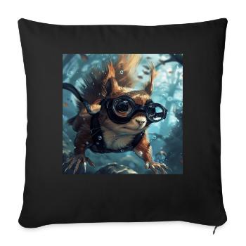 Squirrel - Sofa pillowcase 17,3'' x 17,3'' (45 x 45 cm) - black - Front