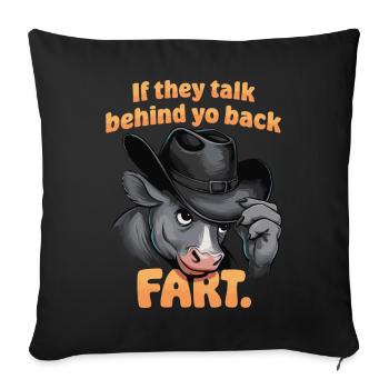 Cow - Sofa pillowcase 17,3'' x 17,3'' (45 x 45 cm) - black - Front