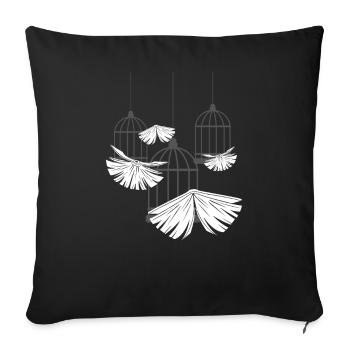 Flying Books Book Lovers Books Book Reading - Sofa pillowcase 17,3'' x 17,3'' (45 x 45 cm) - black - Front
