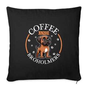 Café et Broholmer - Housse de coussin décorative 45 x 45 cm - noir - Devant