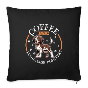 Kaffee und Perdiguero de Burgos - Sofakissenbezug 45 x 45 cm - Schwarz - Vorne