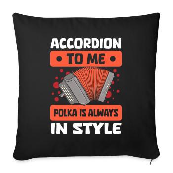Akkordeon - Sofakissenbezug 45 x 45 cm - Schwarz - Vorne