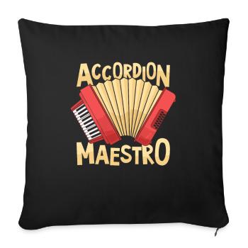 Akkordeon - Sofakissenbezug 45 x 45 cm - Schwarz - Vorne