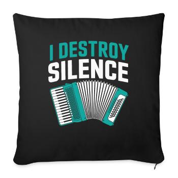Accordion - Sofa pillowcase 17,3'' x 17,3'' (45 x 45 cm) - black - Front