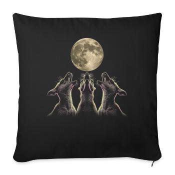 Känguru Australien Heulender Mond - Sofakissenbezug 45 x 45 cm - Schwarz - Vorne