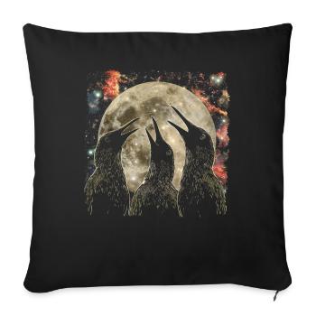 Kiwi Bird New Zealand Howling Moon - Sofa pillowcase 17,3'' x 17,3'' (45 x 45 cm) - black - Front