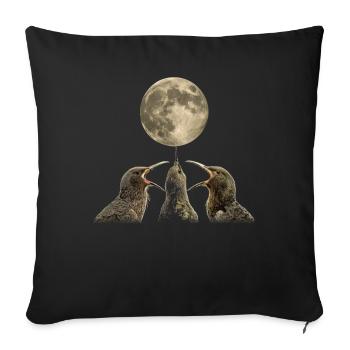 Kiwi Bird New Zealand Howling Moon - Sofa pillowcase 17,3'' x 17,3'' (45 x 45 cm) - black - Front