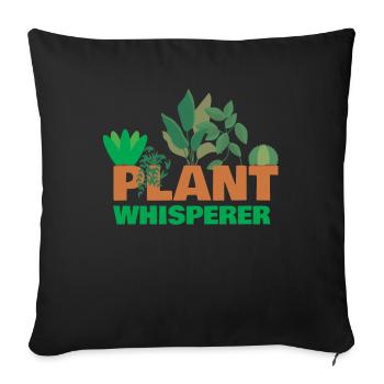 Plant Whisperer Plants Potted Plant - Sofa pillowcase 17,3'' x 17,3'' (45 x 45 cm) - black - Front