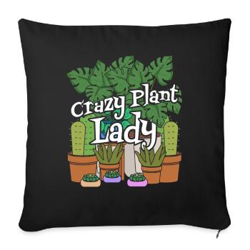 Crazy Plant Lady Plants Potted Plant - Sofa pillowcase 17,3'' x 17,3'' (45 x 45 cm) - black - Front