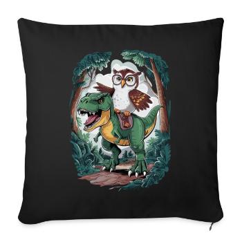 Eule - Sofakissenbezug 45 x 45 cm - Schwarz - Vorne